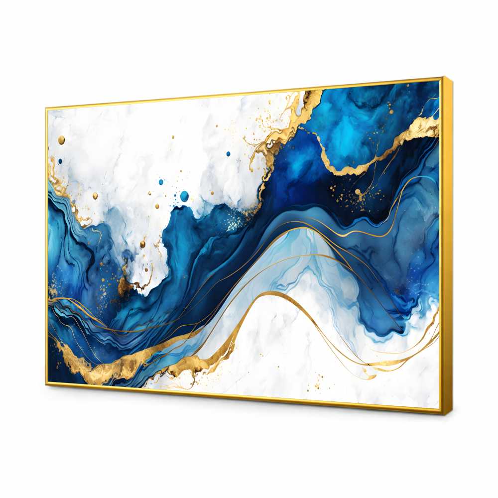 Quadro Decorativo Abstrato Azul Liquido